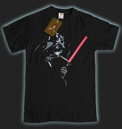 cigarettes smoking Darth Vader T-Shirt smoke cigar by graphicsbkk