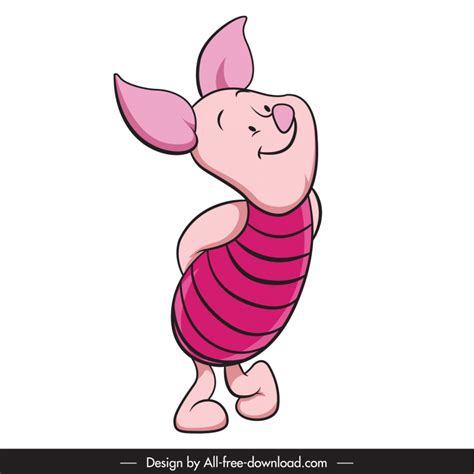 Piglet winnie the pooh character icon cute cartoon design Vectors images graphic art designs in ...