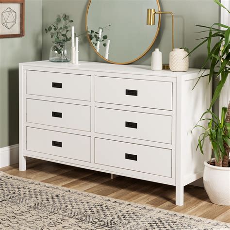 Annabelle Six Drawer Solid Wood White Dresser by Chateau Lyon - Walmart.com in 2021 | Dresser ...