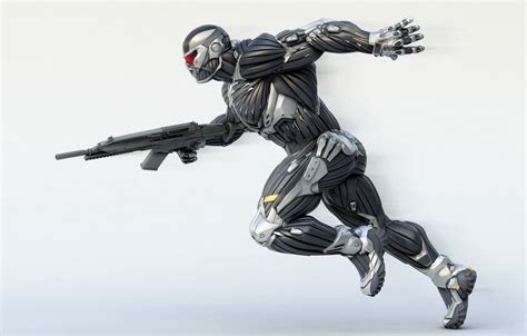 Wallpaper weapons, running, Crysis, nanosuit images for desktop, section игры - download