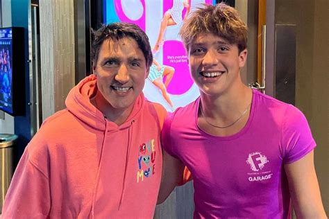 Justin Trudeau and Son Xavier Twin in Pink to Watch 'Barbie' Movie Together