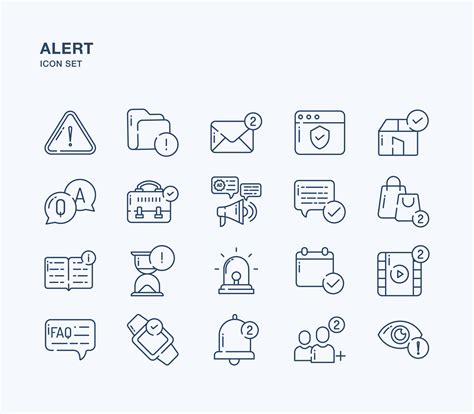 Alert and warning sign outline icon set 9762895 Vector Art at Vecteezy