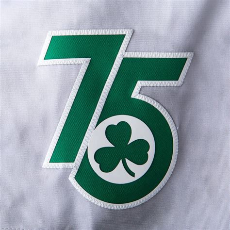 Boston Celtics 75th Anniversary Commemorative Logo on Left Short Panel