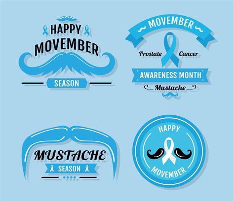 movember campaign blue emblems 4210100 Vector Art at Vecteezy