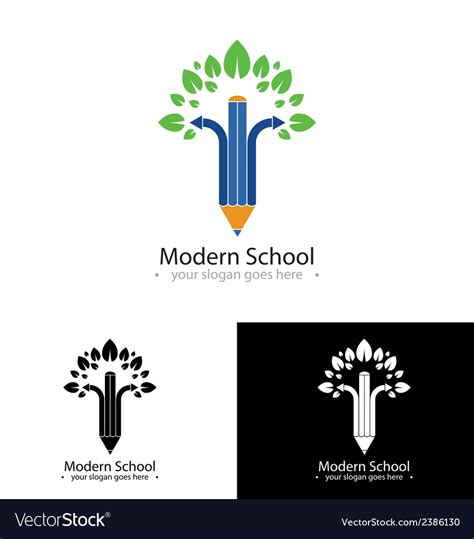 Modern school logo Royalty Free Vector Image - VectorStock