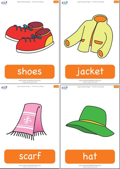 Put On Your Shoes - Super Simple | Flashcards for kids, Learning english for kids, Flashcards