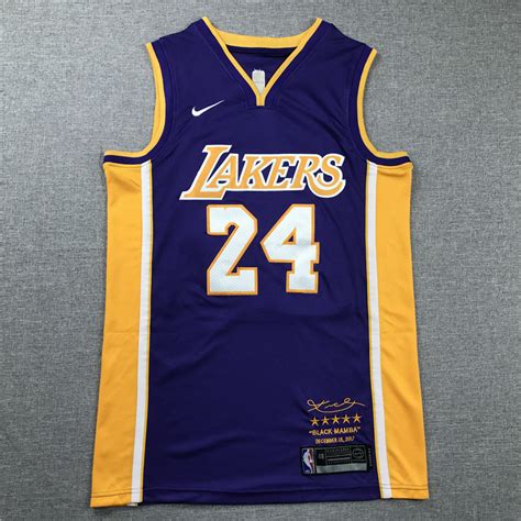 Men Los Angeles Lakers Bryant retired version purple basketball jersey 24