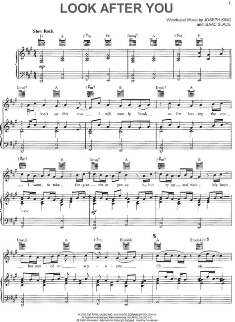 Look after you - The Fray | Piano music, Electric piano, Sheet music