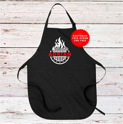 Personalized BBQ Apron With Name Customized Kitchen Apron - Etsy