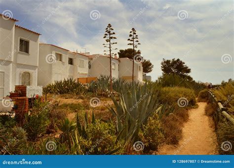 Family houses in Portugal stock image. Image of coast - 128697807