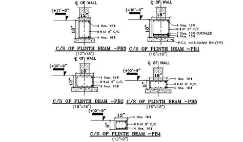 Cross section of the plinth beam is given in the form of 2D Autocad DWG drawing file. Download ...