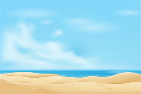 Empty sand beach in summer fresh blue sky background 6960661 Vector Art at Vecteezy