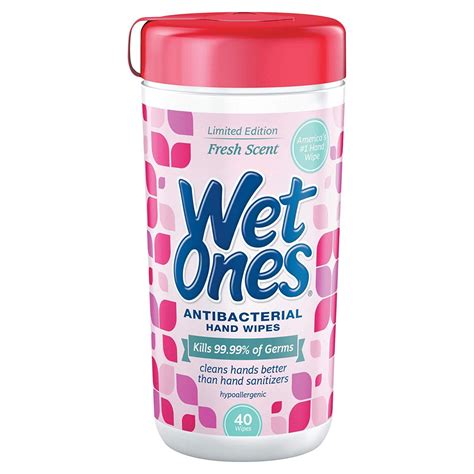 Wet Ones Fresh Scent Antibacterial Hand and Face Wipes Canister, 40 Count - Walmart.com