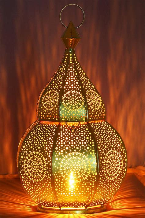 Moroccan Vintage Lantern Lights Lamp Anaram 32cm Gold Large | Oriental ...