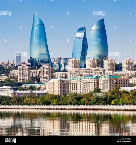 Baku city skyline. Baku is the capital and largest city of Azerbaijan ...