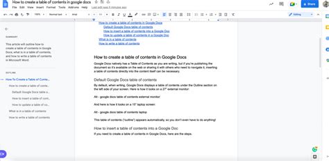 How To Create A Table Of Contents In Google Docs - EditorNinja