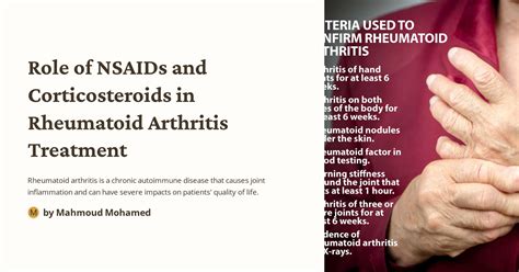 Role of NSAIDs and Corticosteroids in Rheumatoid Arthritis Treatment