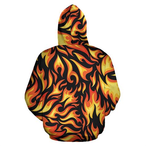 Flame Fire Design Pattern Zip Up Hoodie - JTAMIGO.COM