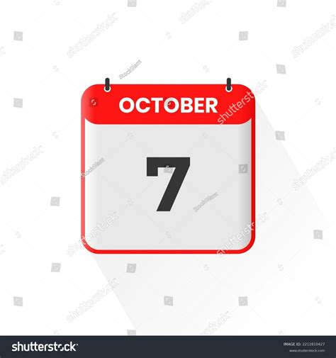 7th October Calendar Icon October 7 Stock Vector (Royalty Free) 2212810427 | Shutterstock