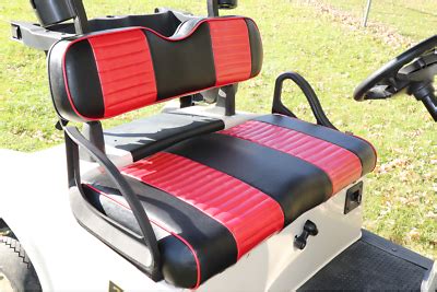 Custom Red/Black Two-Tone Seat Covers Front/Rear(4pc) For CLUB CAR DS ...