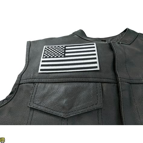 Black and White American Flag Patch with White Borders - TheCheapPlace