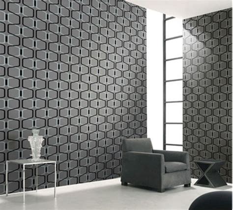 Fashion 3D Velvet Damask Flocking Wallpaper TV Background Roll ... Geometric Wallpaper For Walls ...