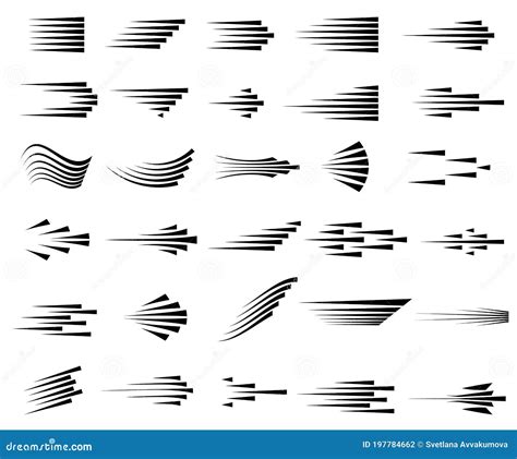 Speed Lines Icons. Set of Fast Motion Symbols Stock Vector ...