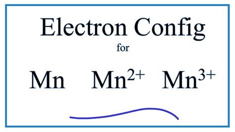 Electron Configuration for Mn, Mn2+, Mn3+ , and Mn4+ (Manganese and Ma... in 2020 | Electron ...