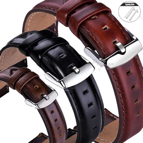 18 20 22mm Quick Release Retro Leather Watch Band Wrist Strap For Fossil Watch | Shopee Singapore