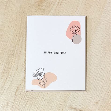 Minimalist Birthday Card Happy Birthday Card - Etsy Canada