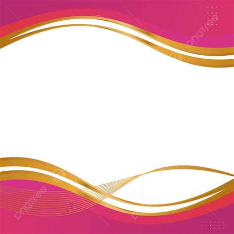 Pink Wave Border With Gold Line Vector, Pink Wave Border, Pink Abstract ...