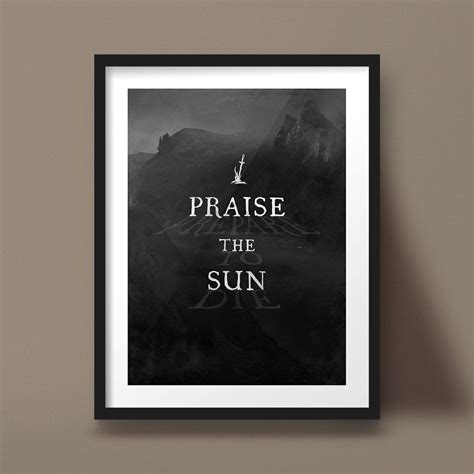 Praise the Sun Poster Art Print Bonfire Design Prepare to Die | Etsy