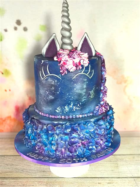 Unicorn cake with galaxy colours | Unicorn birthday cake, Galaxy cake, Birthday cake kids