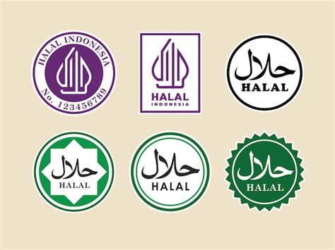 Premium Vector | Vector set of halal food labels Halal logo Indonesia