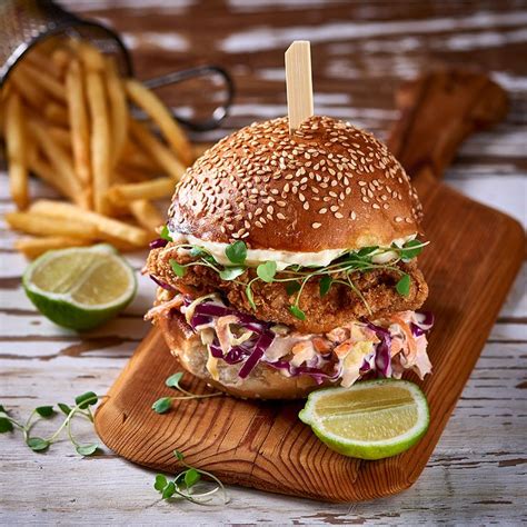 No more takeaways with these crunchy fried chicken burgers. | Fried chicken burger, Chicken ...