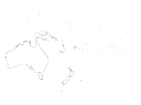 Outline Map of Oceania | Free Vector Maps