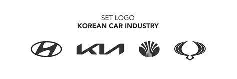 Premium Vector | Korean car industry Set top logo Hyundai Kia Daewoo ...