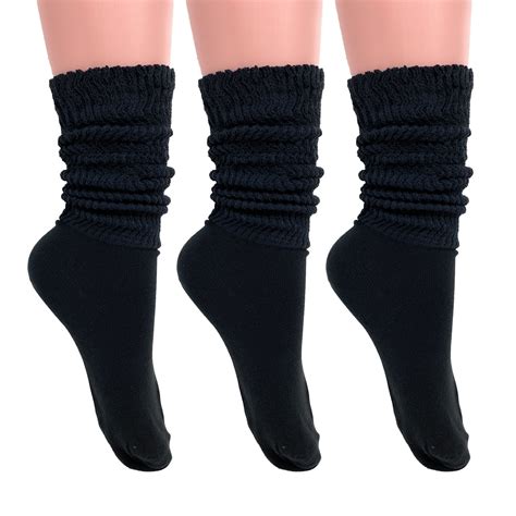 Lightweight Slouch Socks for Women Extra Thin Black Cotton Socks 3 Pairs Size 9-11 - Walmart.com