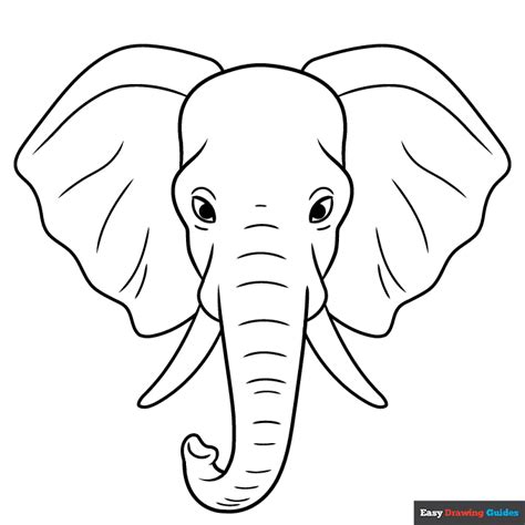 Realistic Elephant Head and Face Coloring Page | Easy Drawing Guides