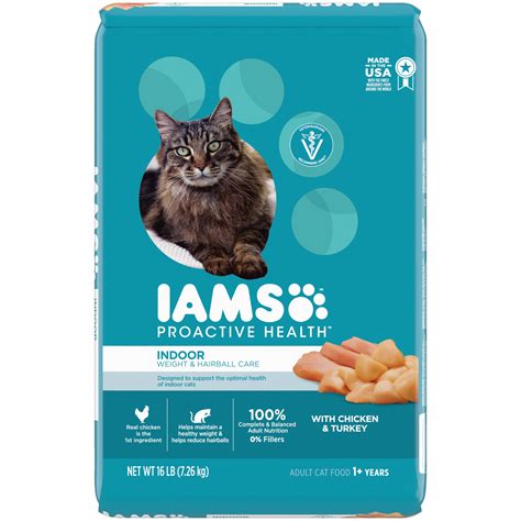 Iams ProActive Health Indoor Weight Control & Hairball Care Chicken & Turkey Adult Dry Cat Food ...