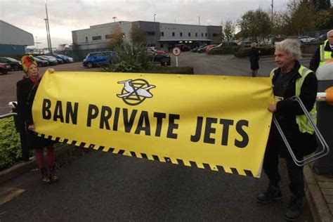 Protest at Luton Airport challenges 'climate destroying' private jet ...