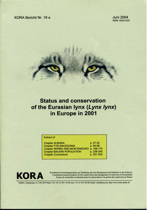 (PDF) Status and conservation of the Eurasian lynx (Lynx lynx) in Europe in 2001-Chapter ALBANIA