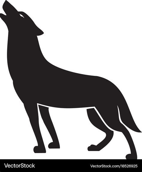 Howling wolf silhouette Royalty Free Vector Image