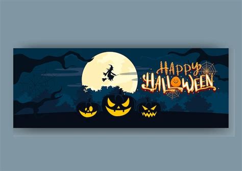 Premium Vector | Creative modern halloween facebook cover banner and web banner design editable ...