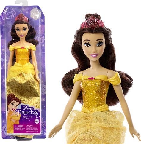 Disney Princess Belle Fashion Doll with Brown Hair, Brown Eyes & Tiara ...