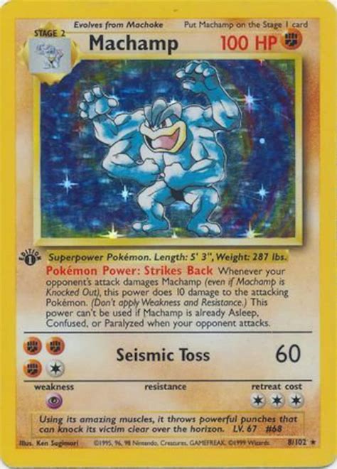 Machamp 1st Edition Holofoil 8/102 Base Set Rare Pokemon Card, REAL CARD - Etsy