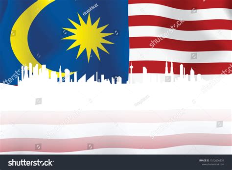 Waves Malaysias Flag Known Jalur Gemilang: vector de stock (libre de ...