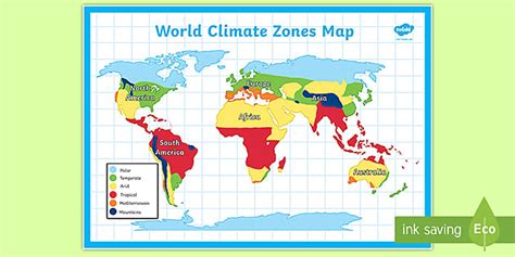 Climate Around the World Zones Map (teacher made) - Twinkl