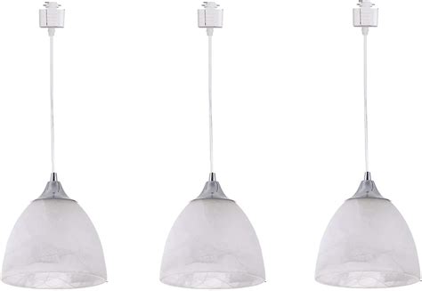 Kiven H-Type Track Pendant Lighting with Frosted White Finish Glass ...