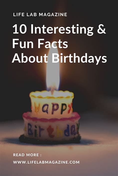 10 Interesting & Fun Facts About Birthdays Birthdays aren’t just about celebrating one person’s ...